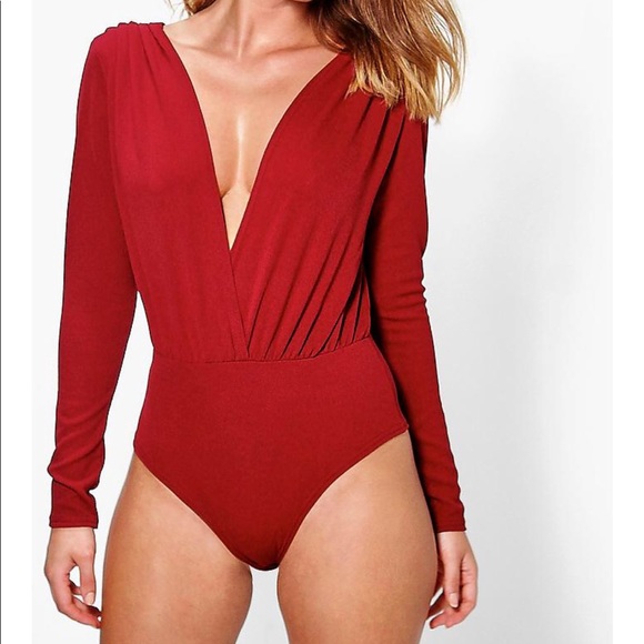 boohoo red bodysuit